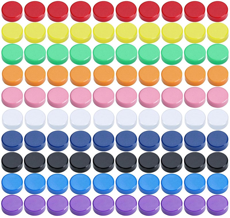 DARUITE Fridge Magnet, 100pcs Refrigerator Magnets, Small Magnets for Whiteboard, Cute Decorative Magnets, Round Colorful Strong Magnets for Locker, White Board, Kitchen, Office, Classroom (Assorted) - Image 1